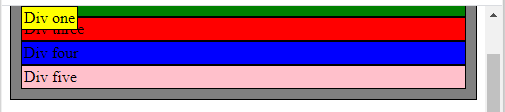 figure 12, fixed positioned element does not change position even when the window is scrolled.